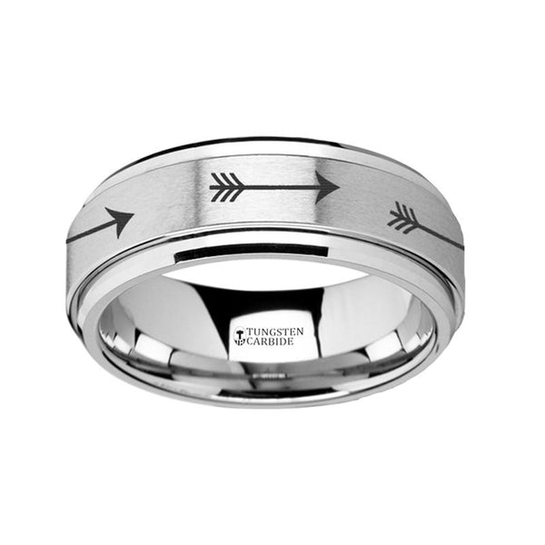 Arrow Engraved Spinner Tungsten Carbide Ring - Rings - Aydins Jewelry - 1