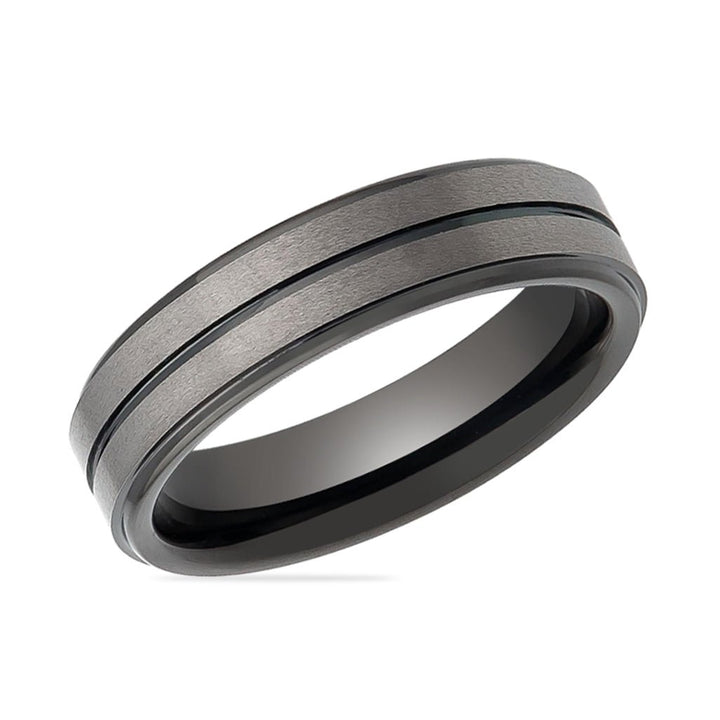 ASHCHIL | Tungsten Ring Two Tone Center Groove - Rings - Aydins Jewelry - 6
