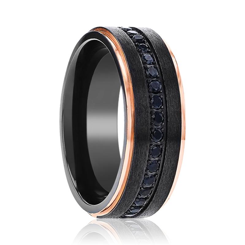 Samurai - Black Diamond Finish on Titanium Ring | Titanium Rings