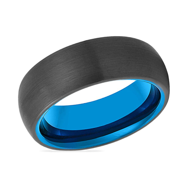 ATASI | Blue Tungsten Ring Black Domed - Rings - Aydins Jewelry - 2