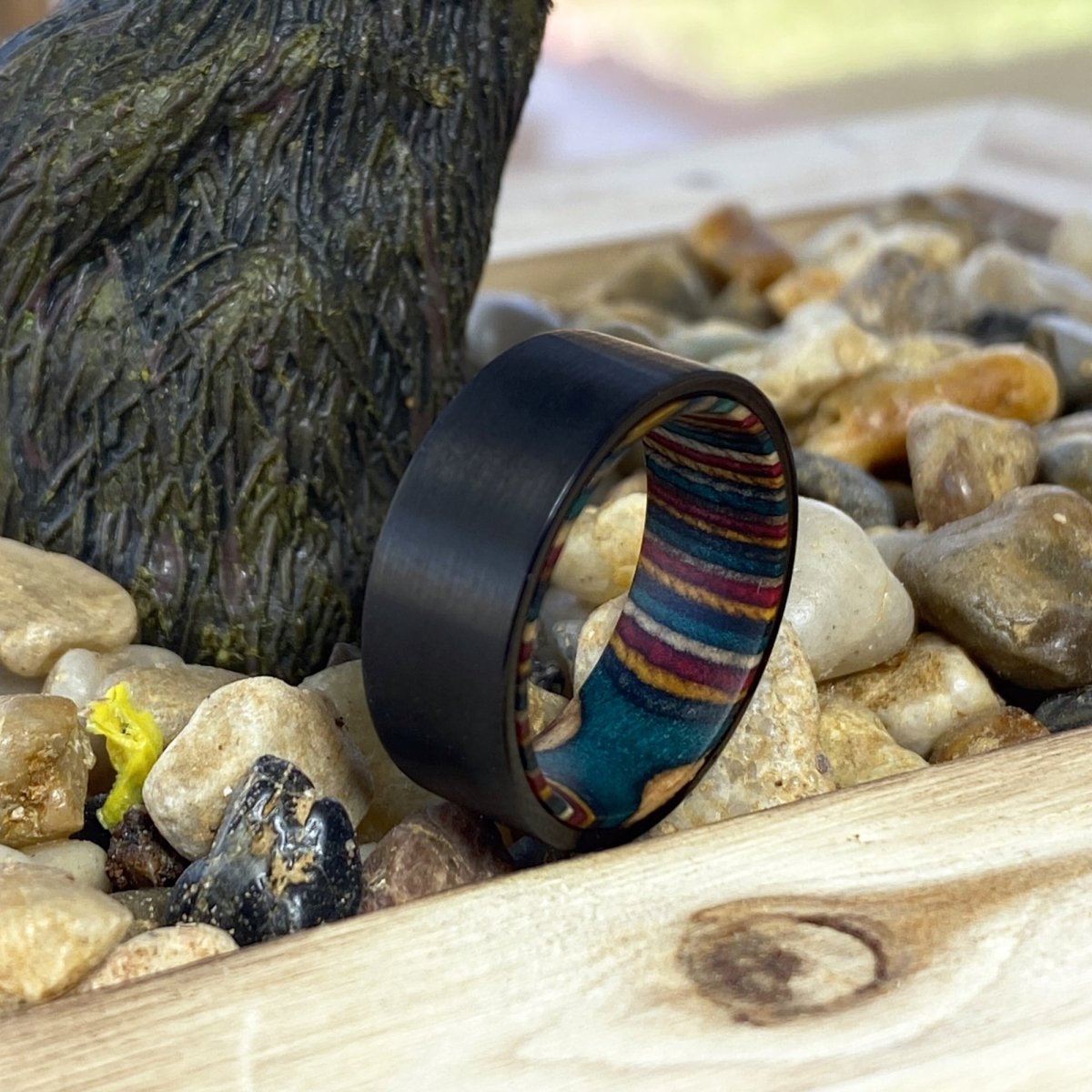 ATLAS | Black Flat Tungsten Ring Multi Color Box - Rings - Aydins Jewelry - 3