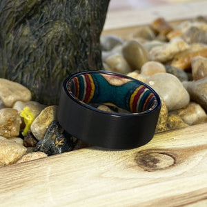 ATLAS | Black Flat Tungsten Ring Multi Color Box - Rings - Aydins Jewelry - 4