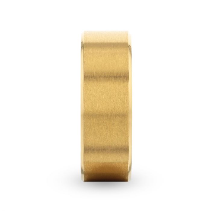 AURELIANO | Gold Titanium Ring, Brushed, Beveled - Rings - Aydins Jewelry - 2