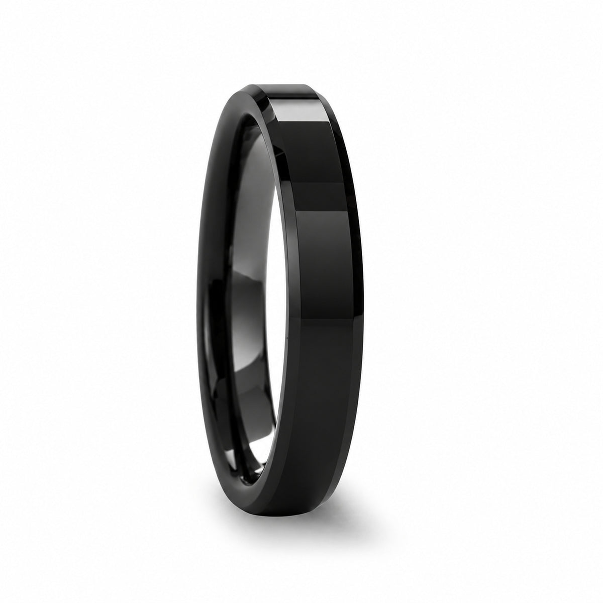 CITAR polished black ceramic band with beveled edges, hero