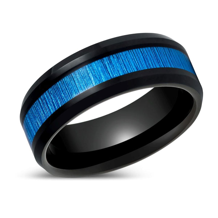 BAMBOOZLE | Black Tungsten Ring, Bamboo Grain Fiber Inlay - Rings - Aydins Jewelry - 2