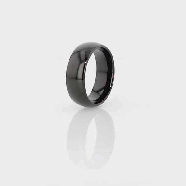 RAVEN | Tungsten Ring Black Domed