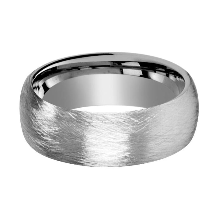 BLACKWALD | Silver Tungsten Ring, Deep Texture Brushed Finish, Domed - Rings - Aydins Jewelry - 2
