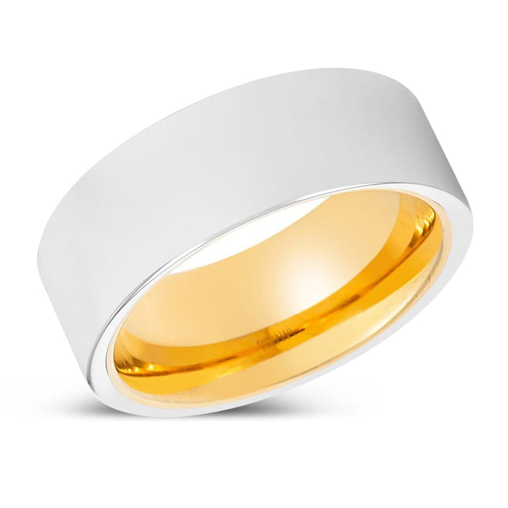 BLANE | Gold Ring, Silver Tungsten Ring, Shiny, Flat - Rings - Aydins Jewelry - 2