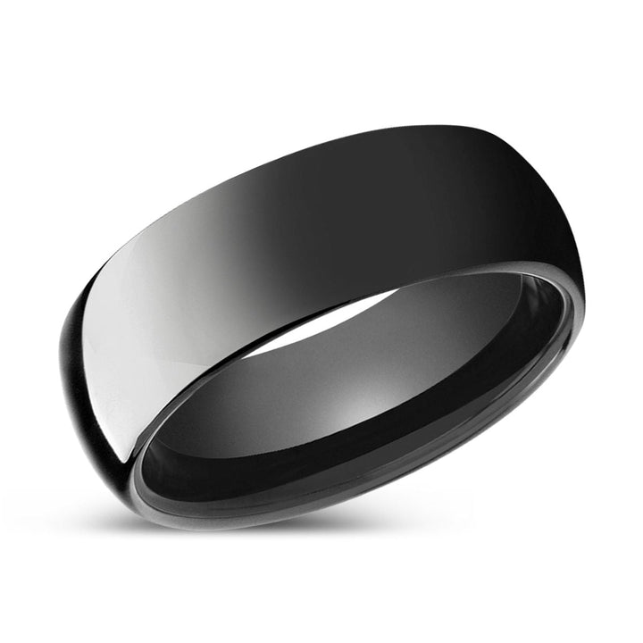 BLISSFUL | Black Ring, Black Tungsten Ring, Shiny, Domed Tungsten - Rings - Aydins Jewelry - 2