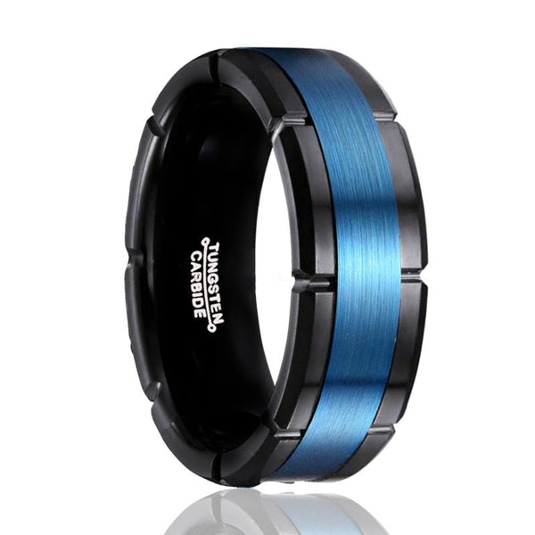 BLIZZARD | Tungsten Ring Black & Blue - Rings - Aydins Jewelry