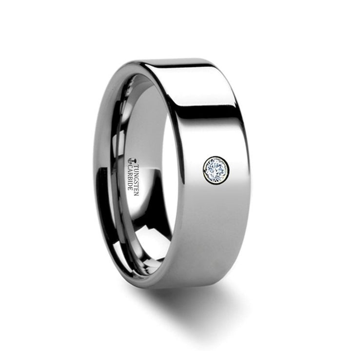 BRISTOL | Tungsten Diamond Ring Flat - Rings - Aydins Jewelry - 1