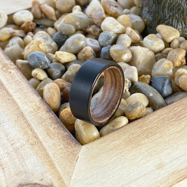 BROWNPORT | Tungsten Ring Zebra Wood - Rings - Aydins Jewelry