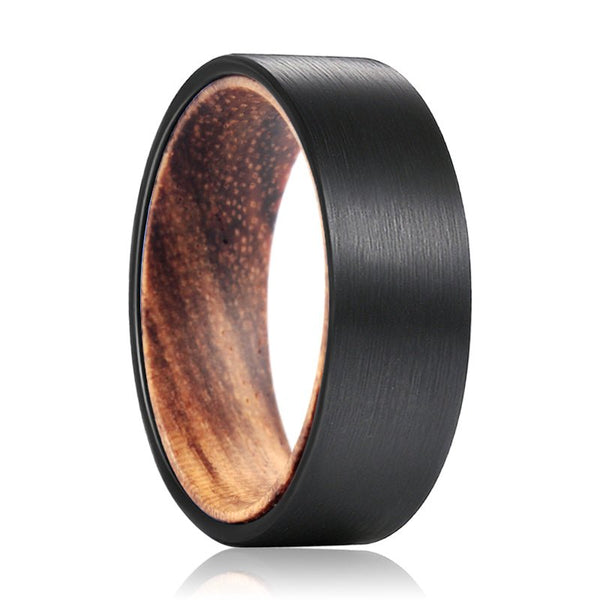 BROWNPORT | Tungsten Ring Zebra Wood - Rings - Aydins Jewelry - 1