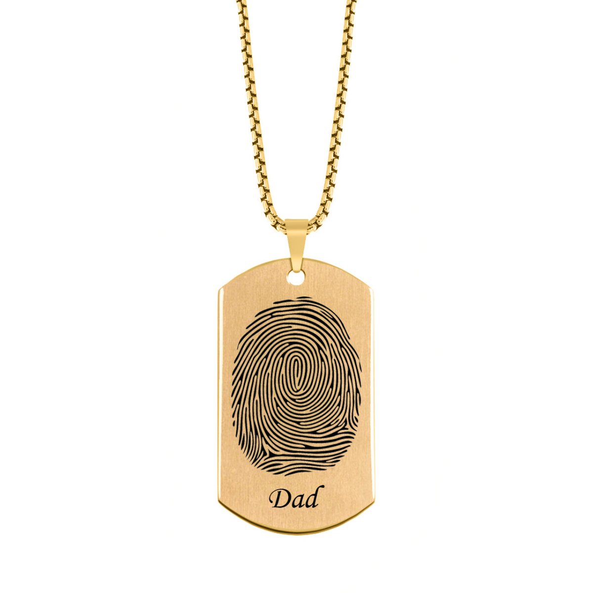Brushed Fingerprint with Name Memorial Dog Tag - Pendant > Fingerprint Necklace > Fingerprint Jewelry > Memorial Jewelry > Stainless Steel Fingerprint Necklace > Fingerprint Charm > Signature Jewelry > Photo Pendant > Real Photo Jewelry > - Aydins Jewelry - 2
