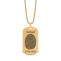Brushed Stainless Steel Fingerprint Dog Tag Necklace - Pendant > Fingerprint Necklace > Fingerprint Jewelry > Memorial Jewelry > Stainless Steel Fingerprint Necklace > Fingerprint Charm > Signature Jewelry > Photo Pendant > Real Photo Jewelry > - Aydins Jewelry - 1