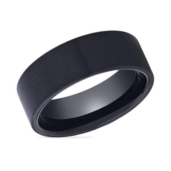 BULLET - Tungsten Ring Black Brushed Flat - Rings - Aydins Jewelry - 2