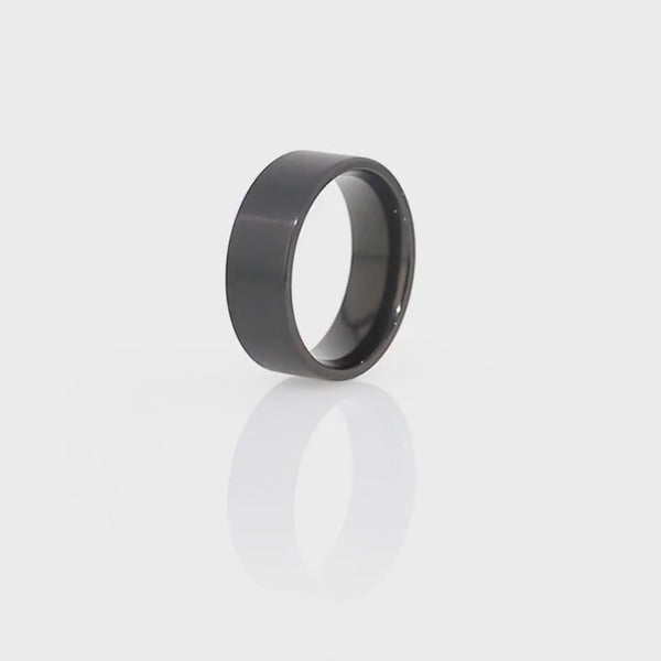 SAN BERNARDINO | Black Titanium Ring, Flat Brushed
