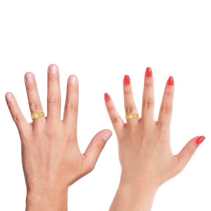 CAERLEON | Orange Ring, Gold Tungsten Ring, Brushed, Flat - Rings - Aydins Jewelry - 4
