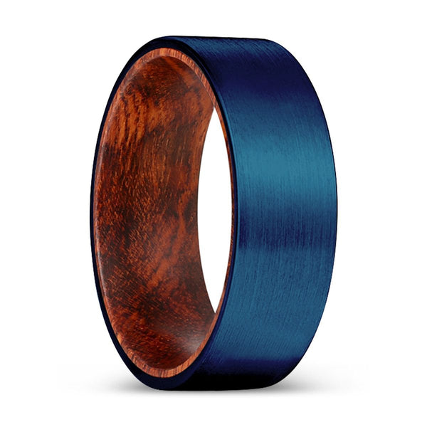 CARNAGE | Snake Wood, Blue Tungsten Ring, Brushed, Flat - Rings - Aydins Jewelry - 1