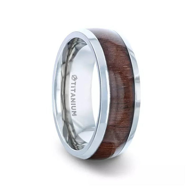 CARY | Titanium Ring Black Walnut Wood - Rings - Aydins Jewelry