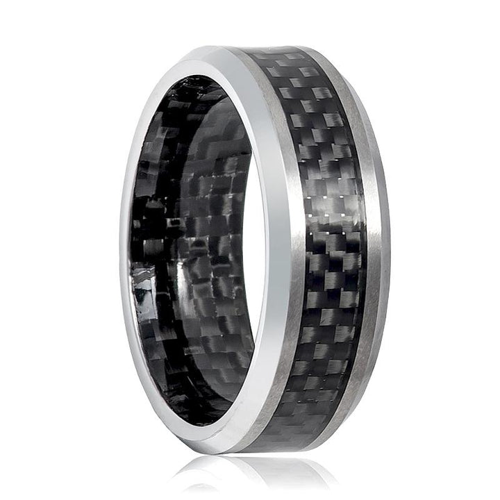 CASSIUS | Tungsten Ring Carbon Fiber Inlay - Rings - Aydins Jewelry