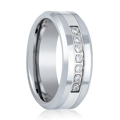 CETUS — hero shot — men's tungsten carbide wedding ring | Aydins Jewelry