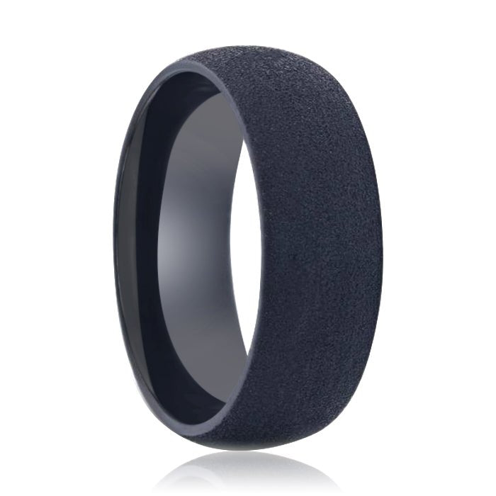 CIMMERIAN | Black Titanium Ring, Shiny, Domed - Rings - Aydins Jewelry - 1