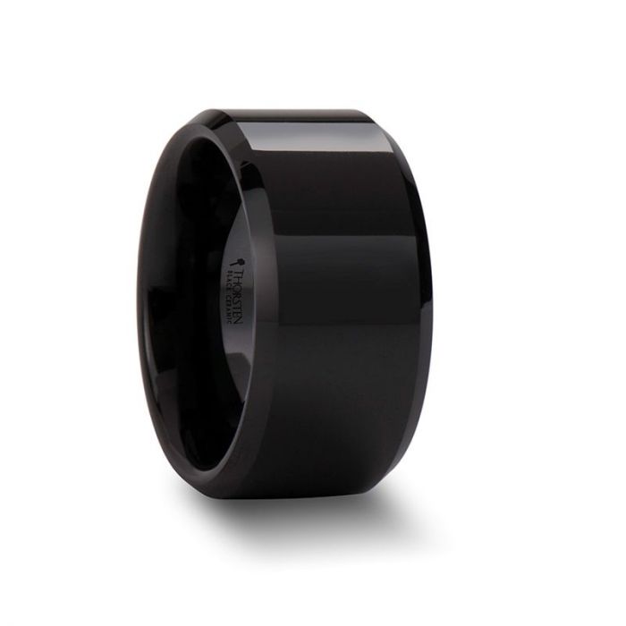 CITAR Black Ceramic men's wedding band, image 2