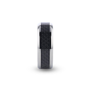 COLOSSEUM | Silver Titanium Ring, Black Carbon Fiber - Rings - Aydins Jewelry - 3