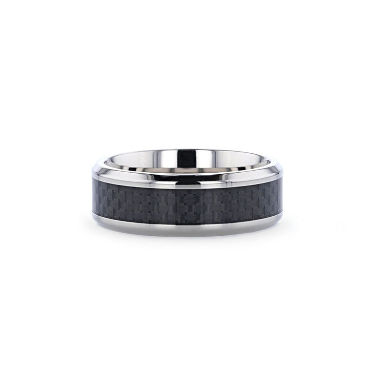COLOSSEUM | Silver Titanium Ring, Black Carbon Fiber - Rings - Aydins Jewelry - 2