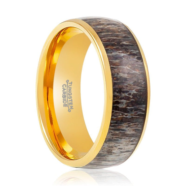 COLUMBA | Tungsten Ring Real Deer Antler Inlay - Rings - Aydins Jewelry - 1