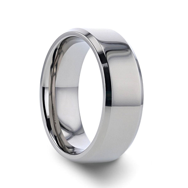 CORONAL | Silver Titanium Ring, Polished Finish, Beveled - Rings - Aydins Jewelry - 2