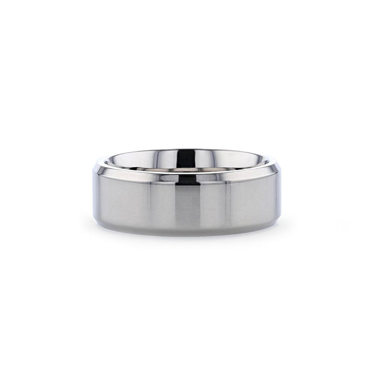 CORONAL | Silver Titanium Ring, Polished Finish, Beveled - Rings - Aydins Jewelry - 3
