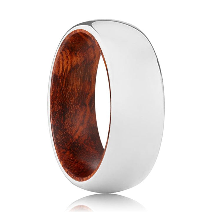 COVEN | Snake Wood, Silver Tungsten Ring, Shiny, Domed - Rings - Aydins Jewelry - 1
