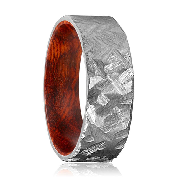 CRAWLEY | Snake Wood, Silver Titanium Ring, Hammered, Flat - Rings - Aydins Jewelry - 1