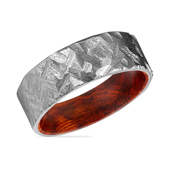 CRAWLEY | Snake Wood, Silver Titanium Ring, Hammered, Flat - Rings - Aydins Jewelry - 2