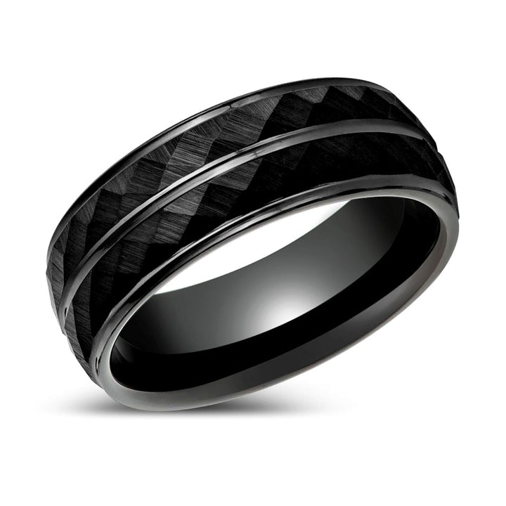 DEIMOS | Black Tungsten Ring Diamond Finish - Rings - Aydins Jewelry - 2