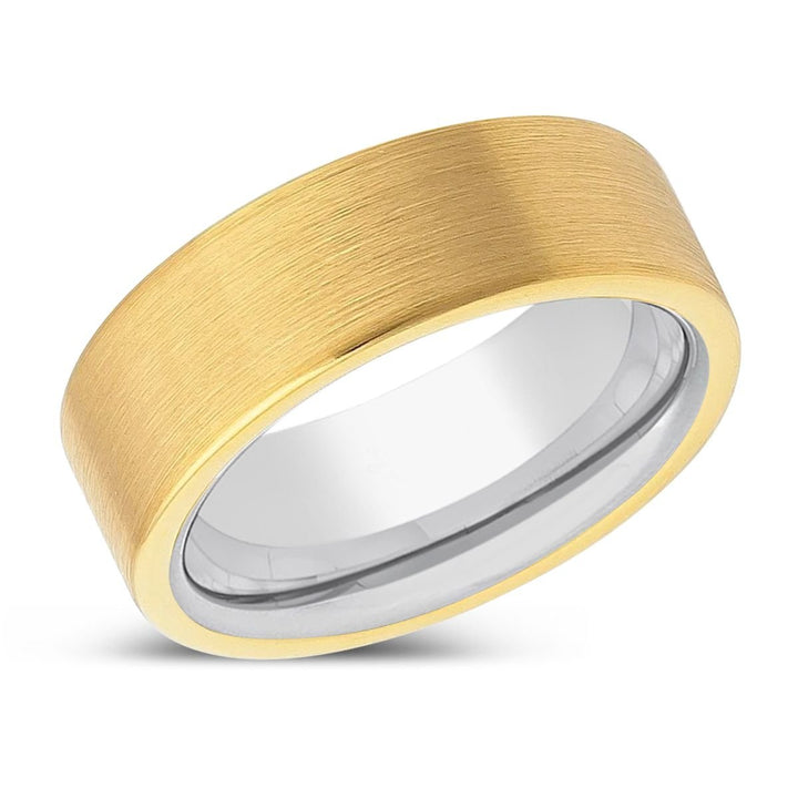 DOMBURTON | Silver Ring, Gold Tungsten Ring, Brushed, Flat - Rings - Aydins Jewelry - 2