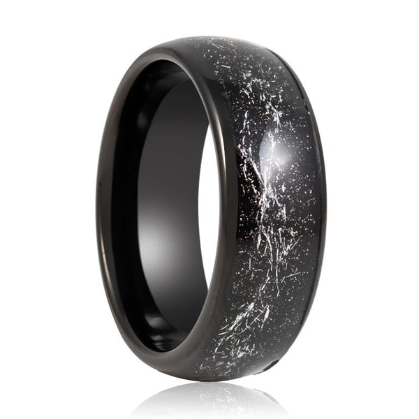 DOMINATOR | Tungsten Ring Black Meteorite Inlay - Rings - Aydins Jewelry