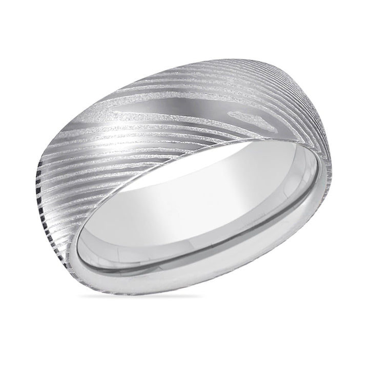 DORIAN | Silver Ring, Silver Damascus Steel, Domed - Rings - Aydins Jewelry - 2