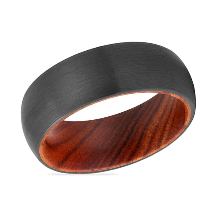 DRURY | Iron Wood, Black Tungsten Ring, Brushed, Domed - Rings - Aydins Jewelry - 2
