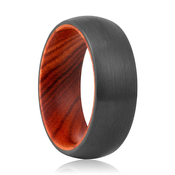 DRURY | Iron Wood, Black Tungsten Ring, Brushed, Domed - Rings - Aydins Jewelry - 1