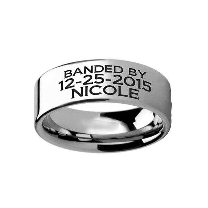 Duck Band Style Flat Tungsten Memorial Ring for Men and Women - 4MM - 12MM - Rings - Aydins Jewelry