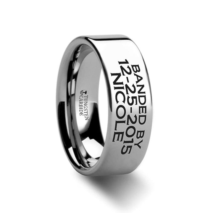 Duck Band Style Flat Tungsten Memorial Ring for Men and Women - 4MM - 12MM - Rings - Aydins Jewelry - 2