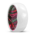 EARTHY | Green & Red Wood, White Ceramic Ring, Domed - Rings - Aydins Jewelry - 1