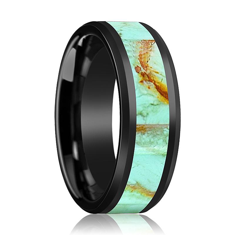 EDWARD Black Ceramic men's wedding band, image 1