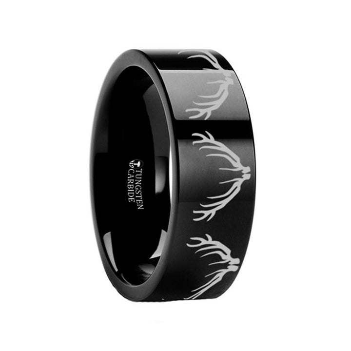 Elk | Tungsten Ring Antler Laser Engraved - Rings - Aydins Jewelry - 2