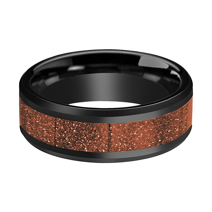 ELLIOT | Ceramic Ring Orange Gold Stone Inlay - Rings - Aydins Jewelry - 2