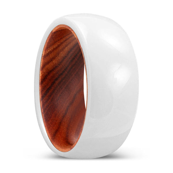 EMBOLDEN | IRON Wood, White Ceramic Ring, Domed - Rings - Aydins Jewelry - 1