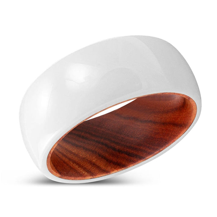 EMBOLDEN | IRON Wood, White Ceramic Ring, Domed - Rings - Aydins Jewelry - 2